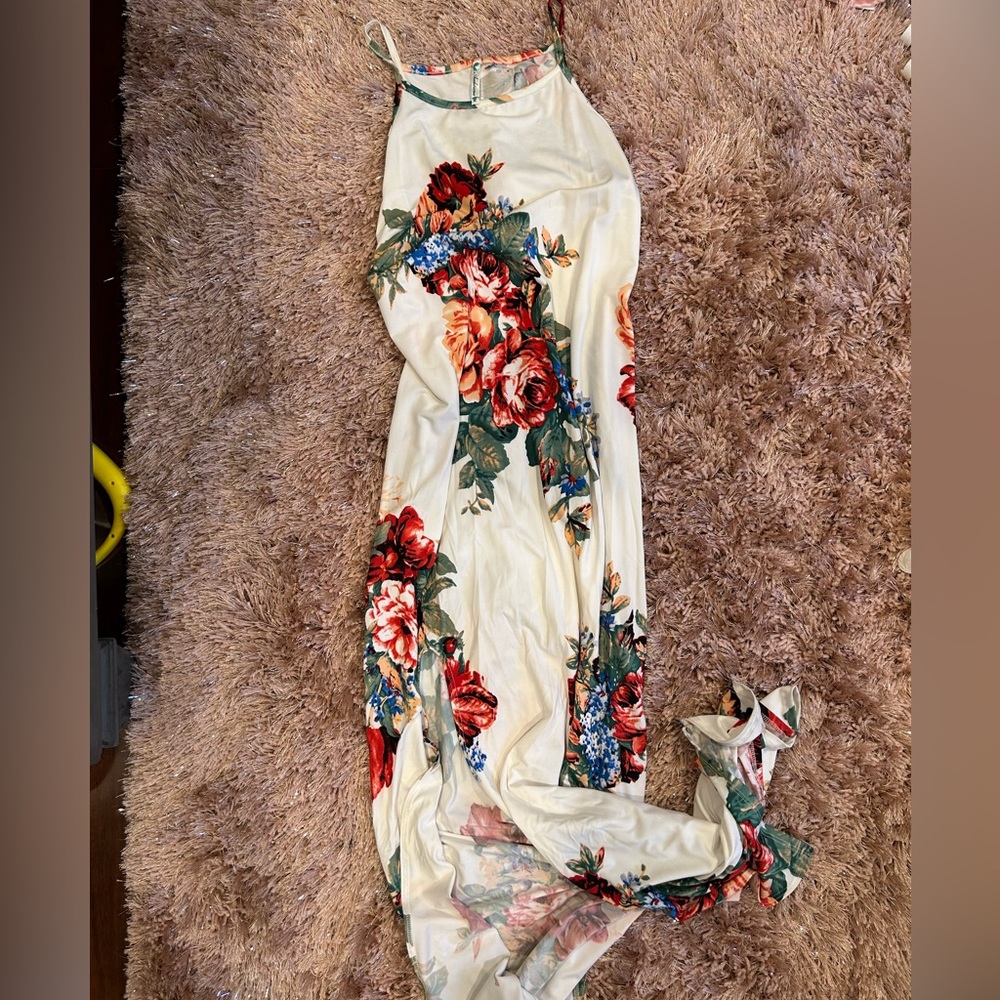 White Floral Maxi Dress